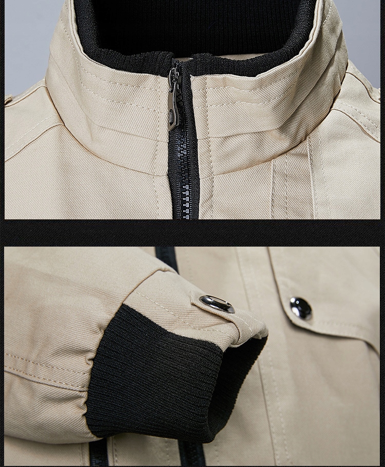 KURTKA MĘSKA PRZEJŚCIOWA PILOTKA BAWEŁNIANA WIOSNA JESIEŃ CZARNA 015 - XL Kolor czarny