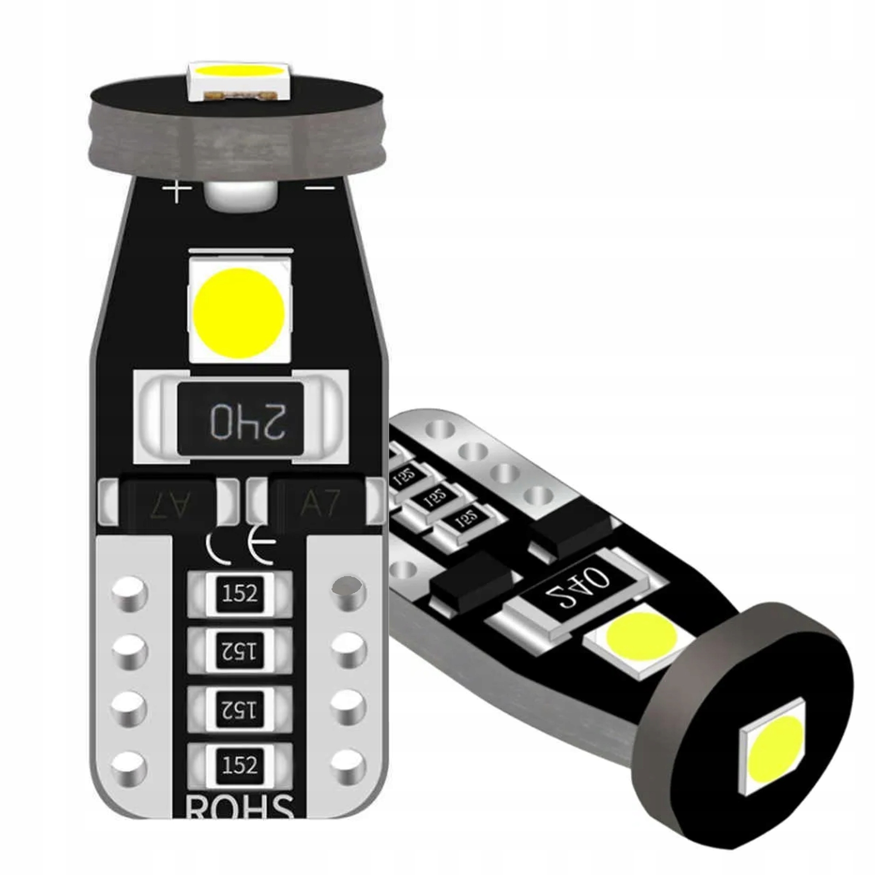 Żarówka W5W Led Em Automotive T10 12V Krystaliczna biała Canbus mocna 2szt