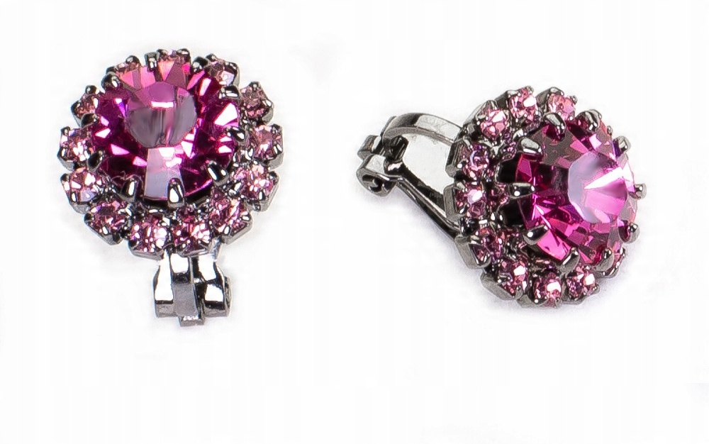 

Różowe Klipsy Swarovski Kryształ Rose Jablonex