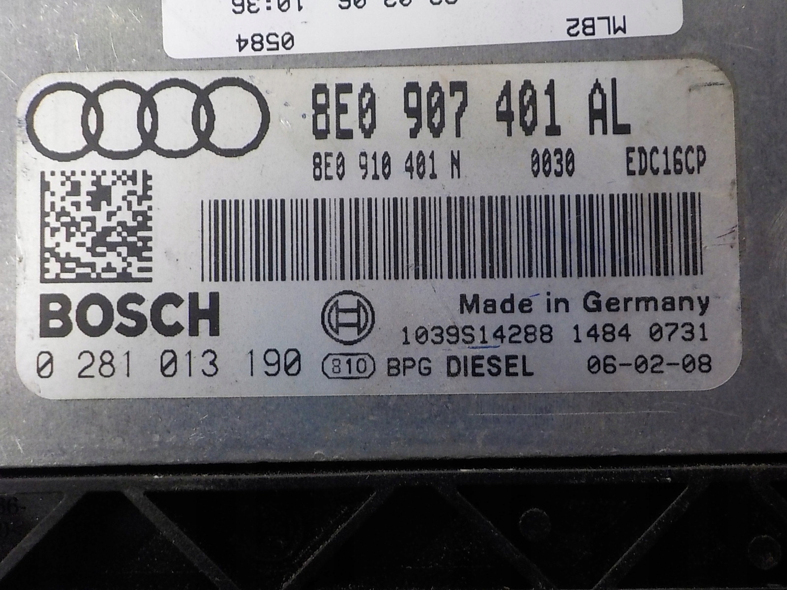 AUDI A4 B7 computer control unit 8E0907401AL 0281013190