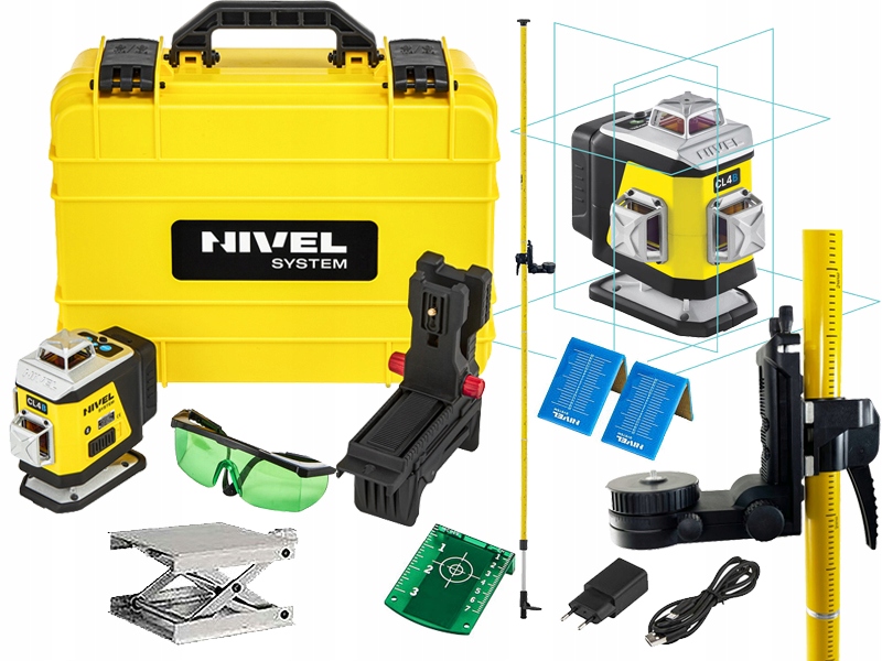 Laser krzyżowy 4x360 Nivel System CL4B tyczka