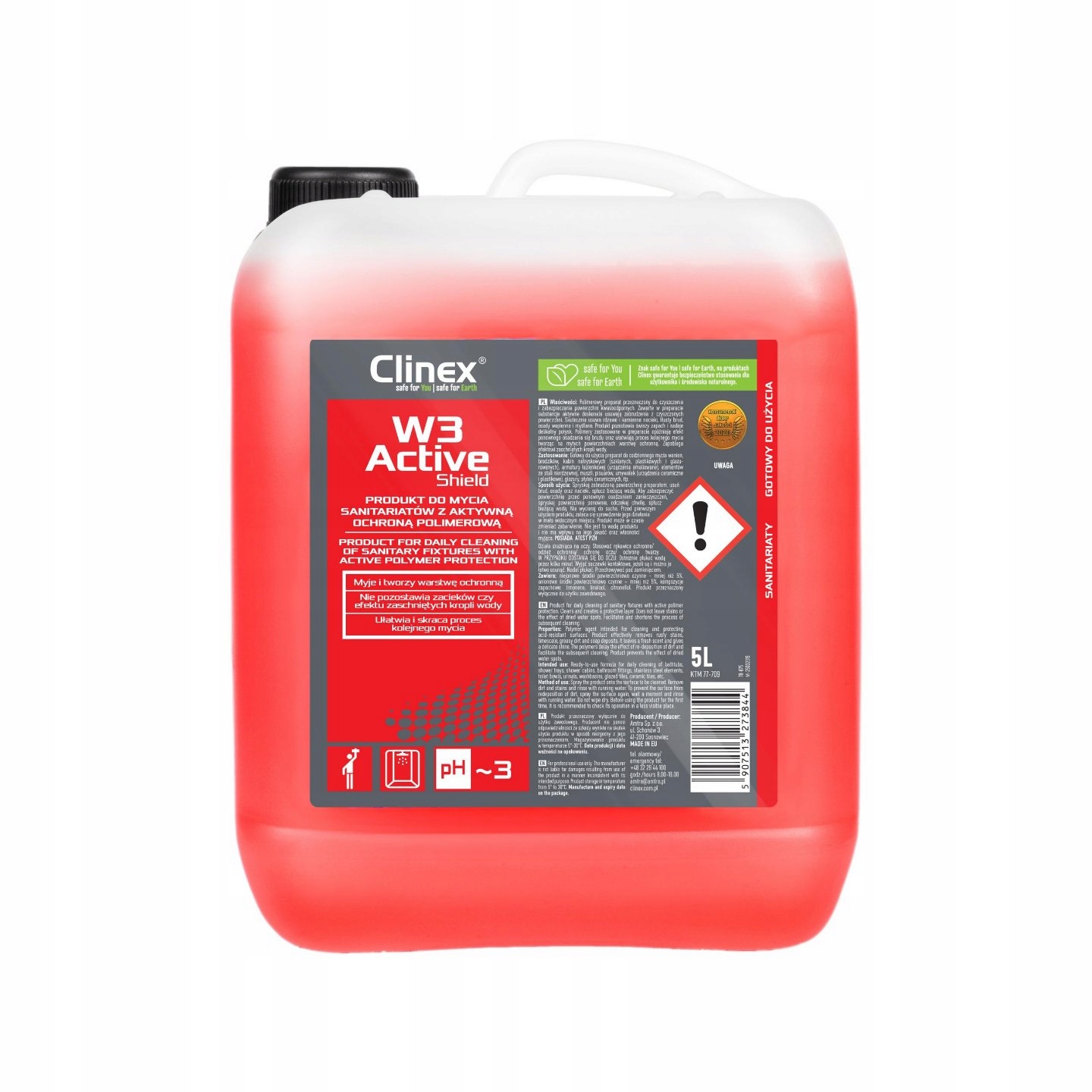 Levně Tekutý sanitární přípravek Clinex W3 Active Shield 5L
