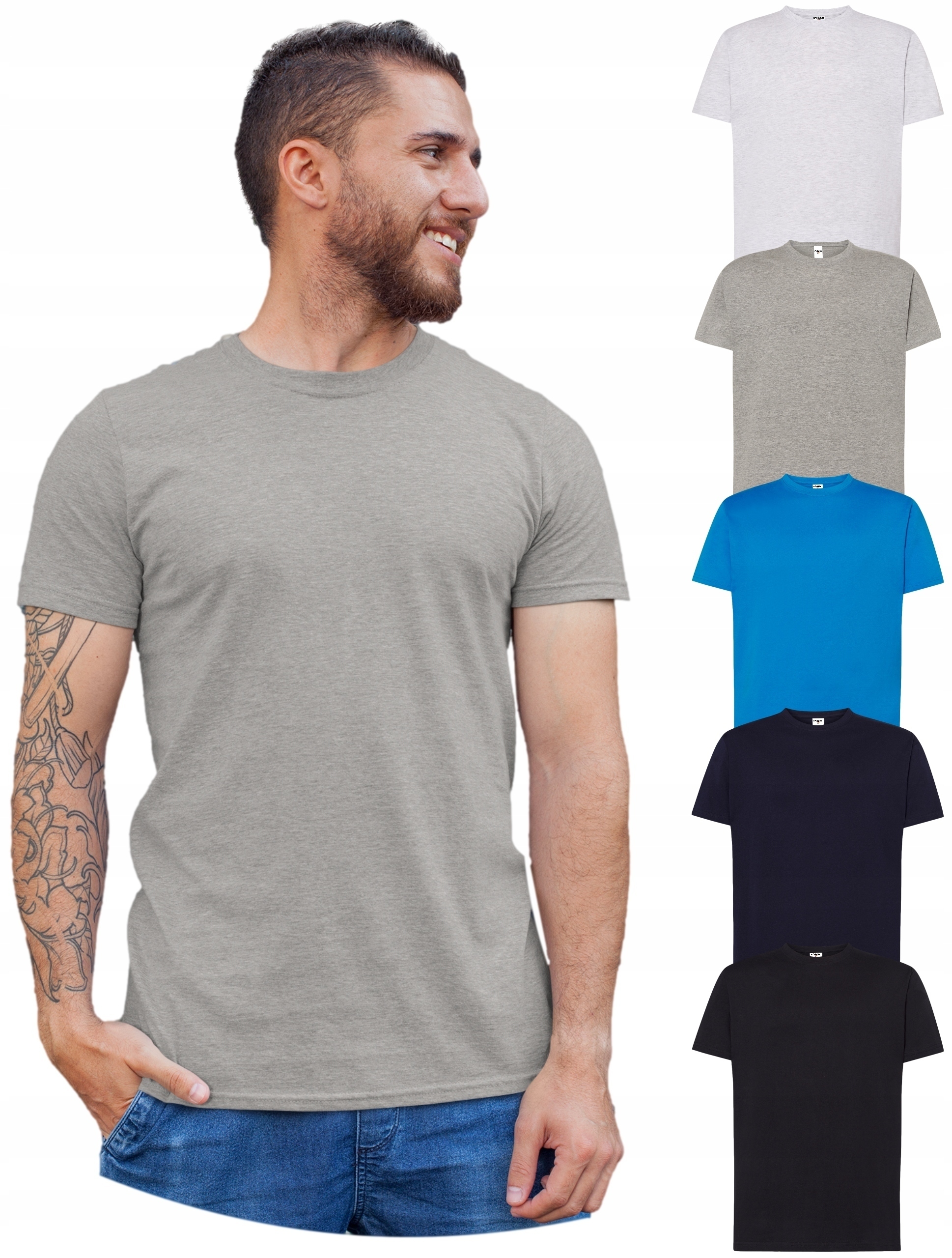 t-shirt męski koszulka męska bawełna niekurczliwa Zestaw koszulek 5szt #L