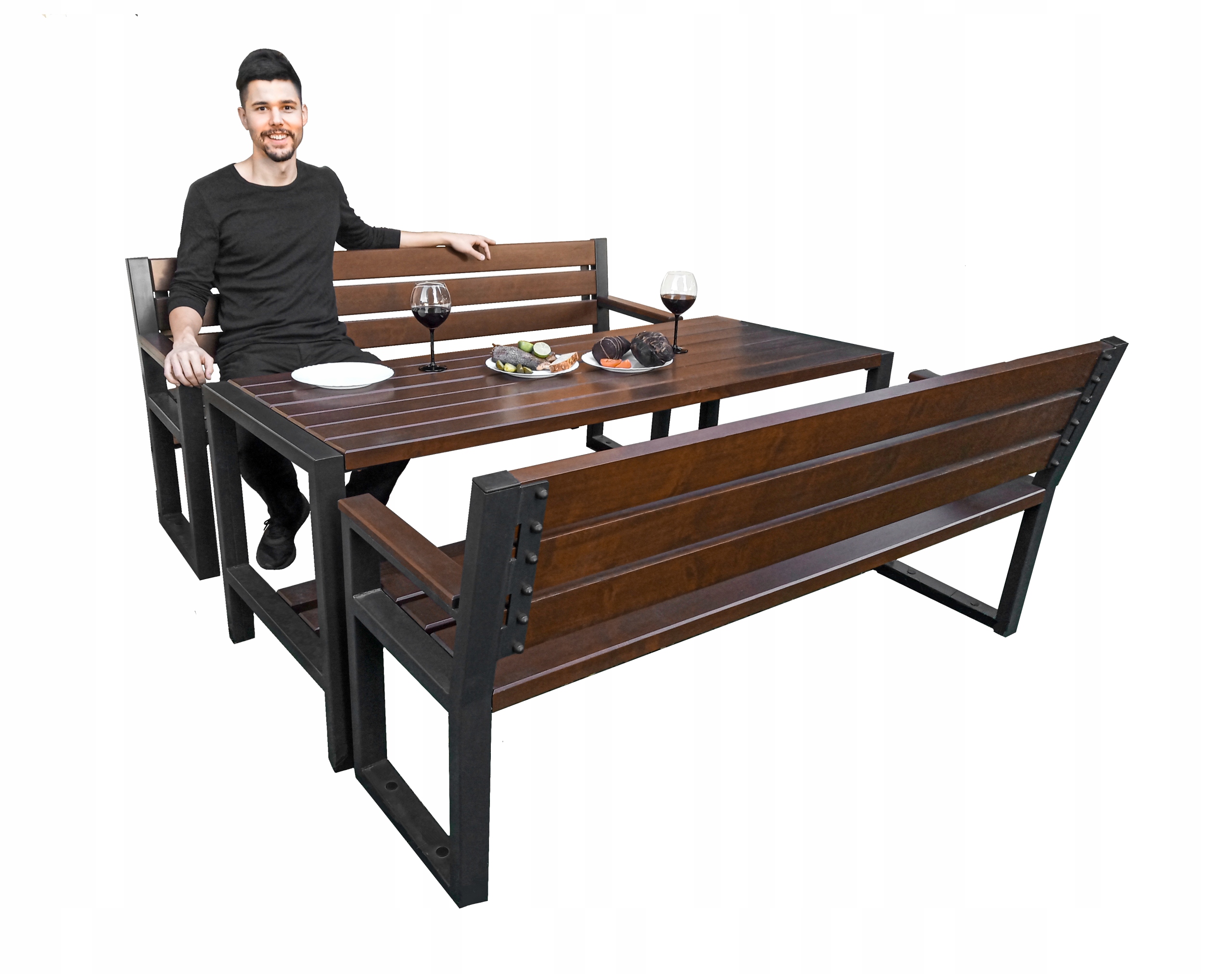 

Zestaw Mebli Ogrodowych drewniane Loft 6-8 osobowe