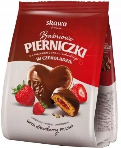 12 Sztuk Skawa Pierniczki Baśniowe Truskawowe W Czekoladzie 150G