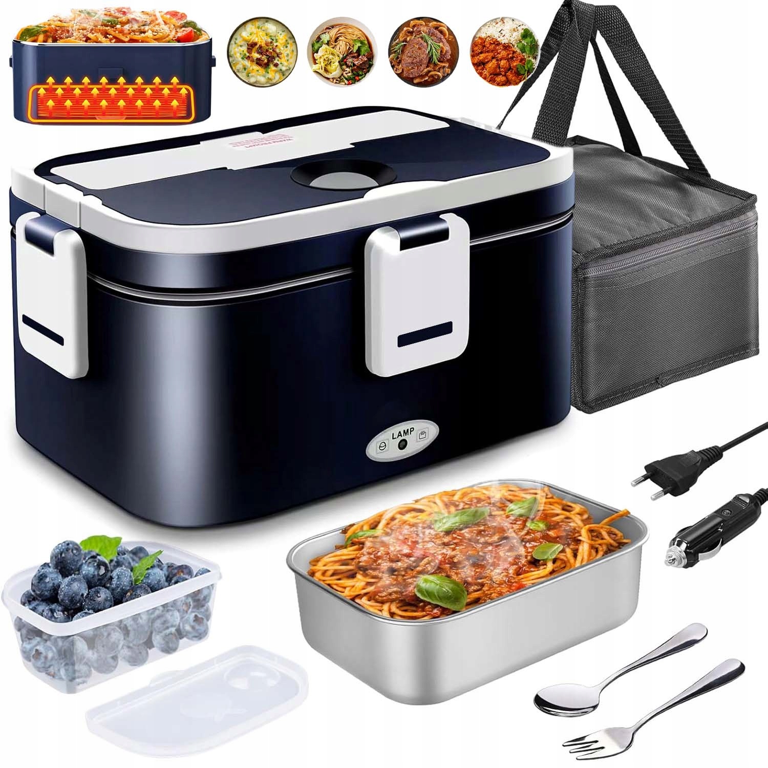 Elektrický Obědový Box Nádoba Ohřívač Oběda Do Kanceláře Auta Tira 12/24V