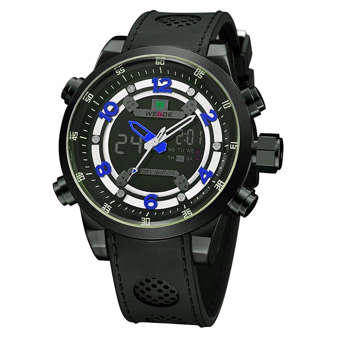 Pánské hodinky Weide elektronické černé pásek mnoho funkcí