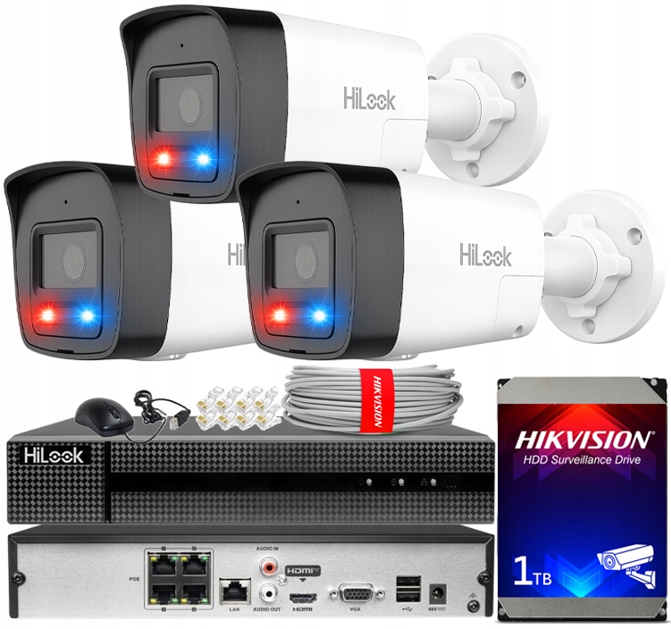Sada monitorování Ip 3 kamery 6MPx IPC-B160HAP-LUF/SL Live Guard PoE Audio