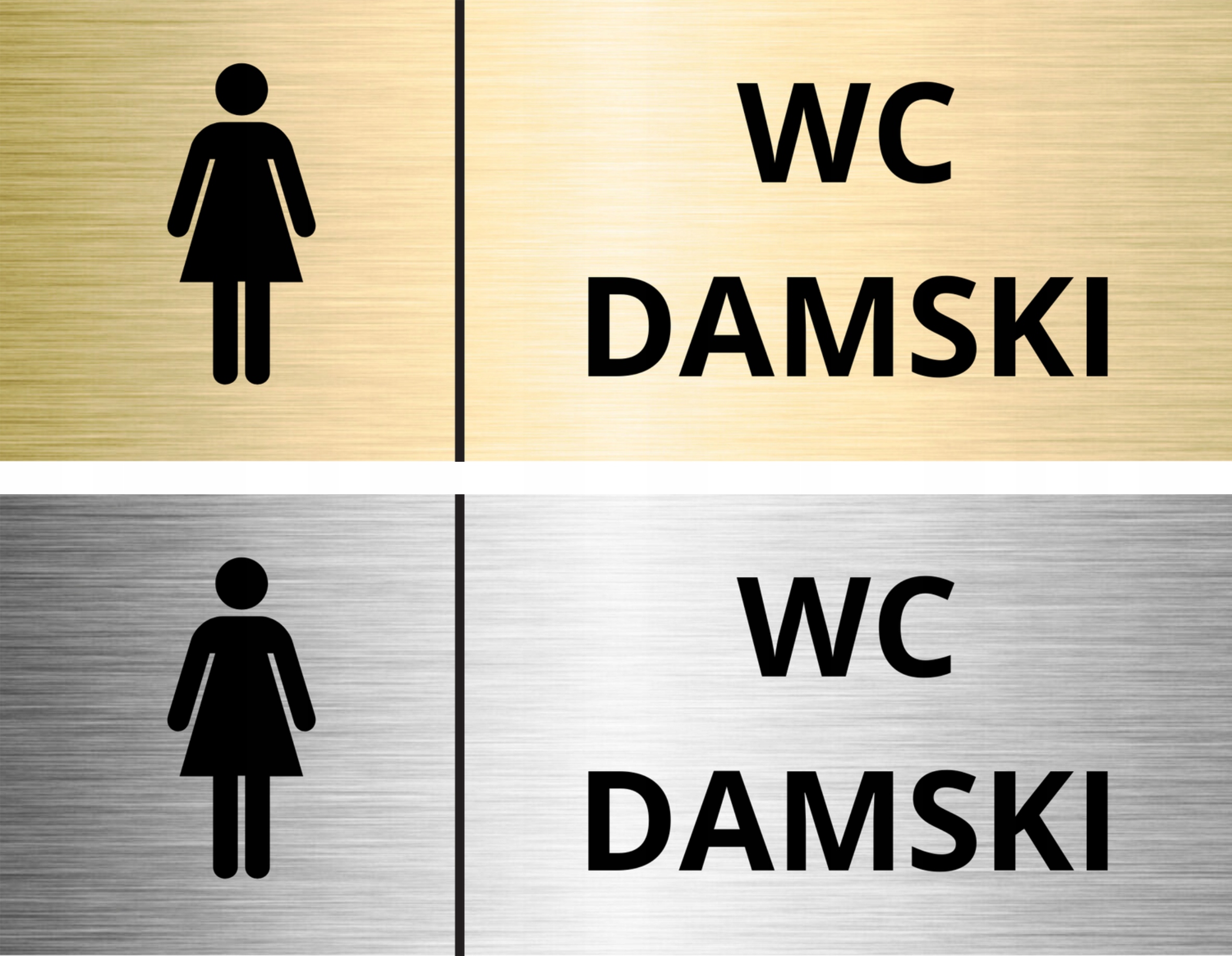 TABLICZKA INFORMACYJNA ALUMINIOWA WC DAMSKI 20 x 7,5 CM