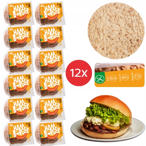 12x Bezglutenowa bułki Hamburger z siemieniem bez laktozy bez pszenicy soi
