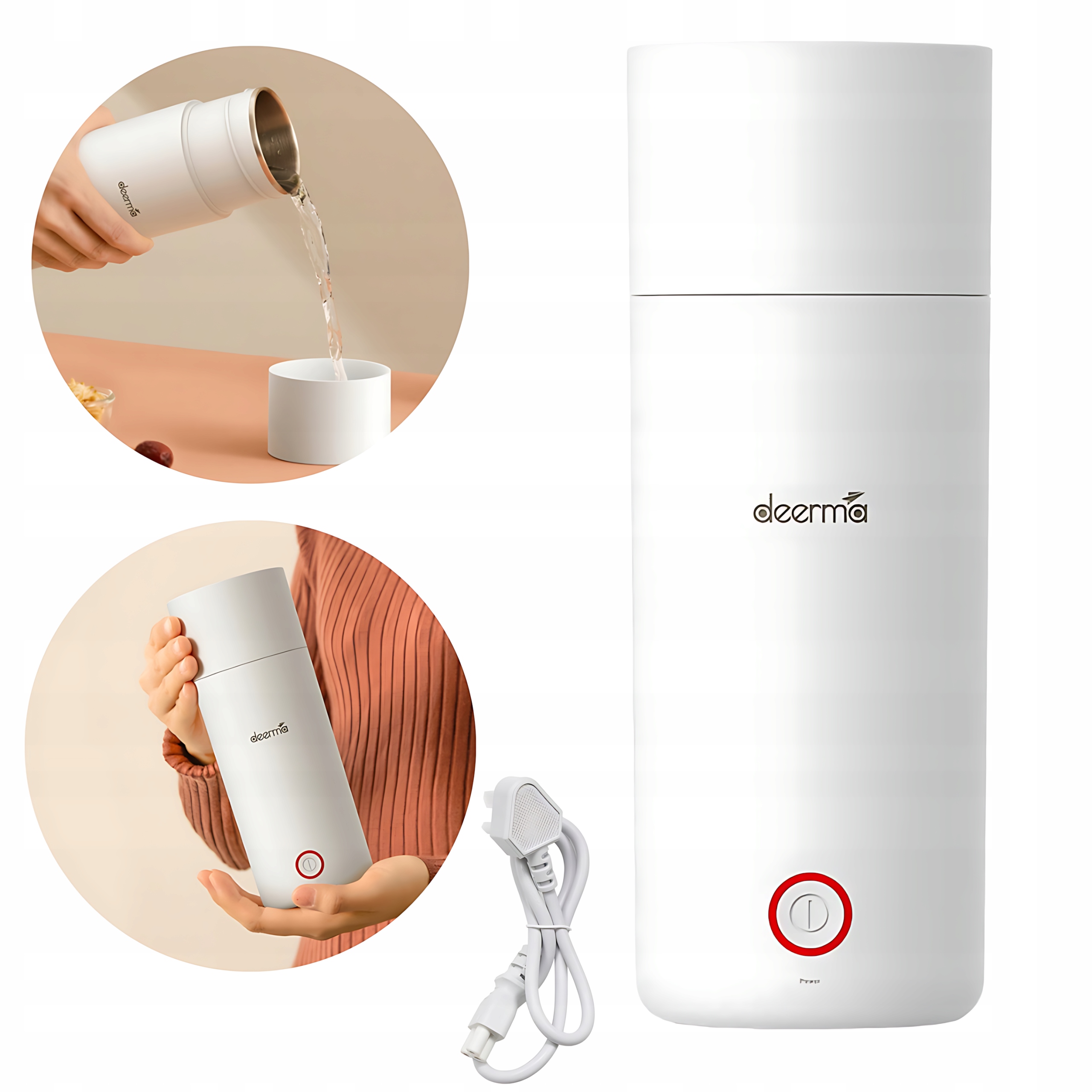 Lekki Mini Czajnik Termos Elektryczny Deerma Dr050 300 W 350 Ml