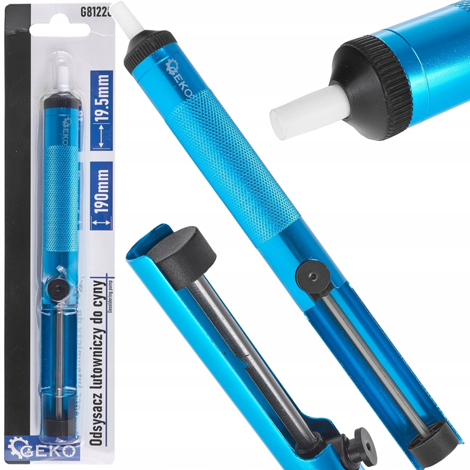 Odsysacz Lutowniczy Odciąg Cyny Metalowy Mocny 190mm