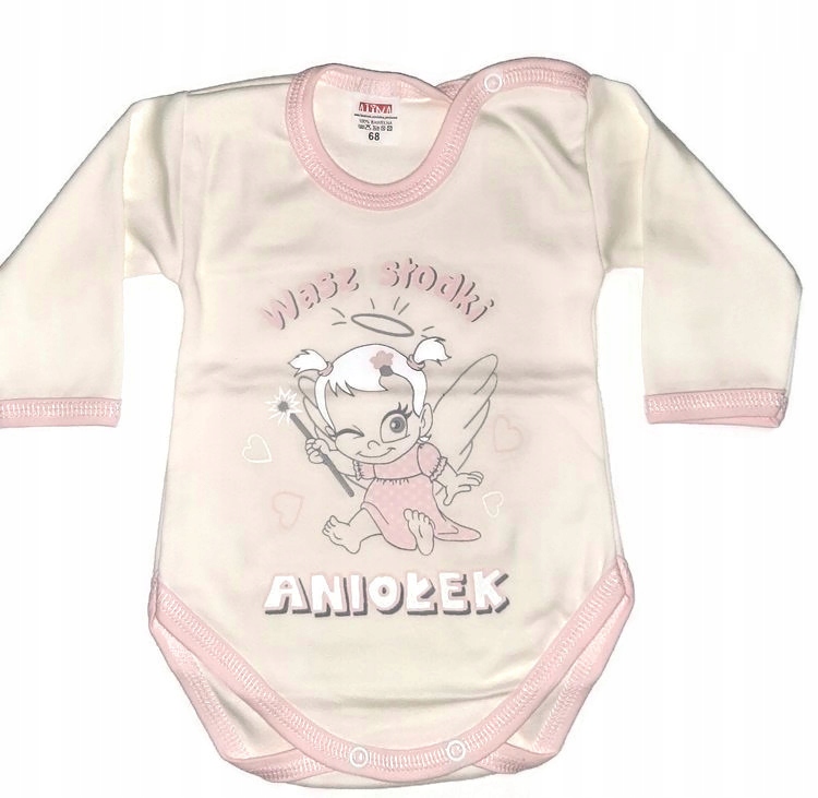 BODY DŁUGI RĘKAW! Śmieszne napisy! Rozm. 68 Skład surowcowy 100% bawełny