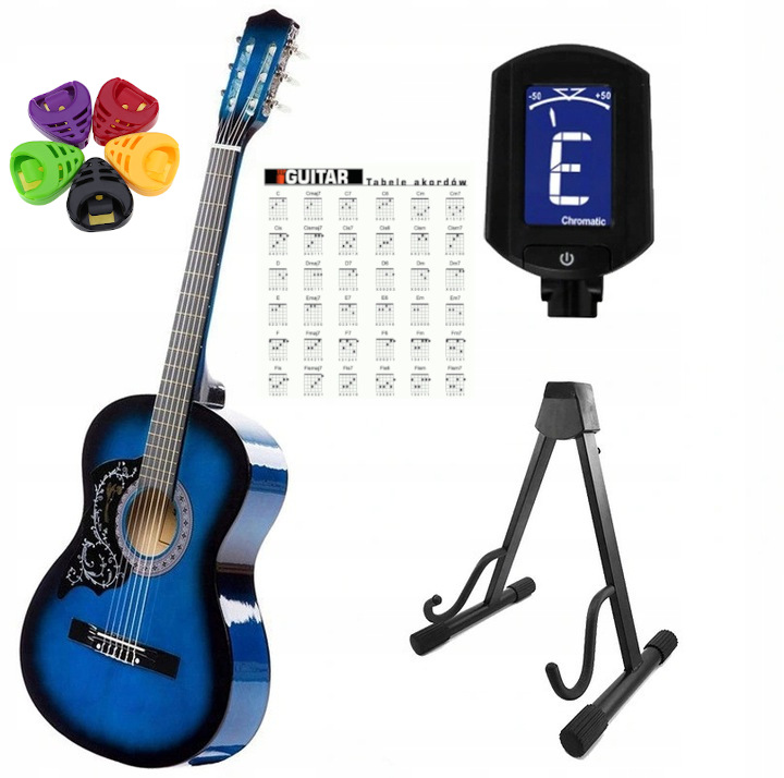 

Gitara Klasyczna 3/4 Akcesoria Stroik Stojak