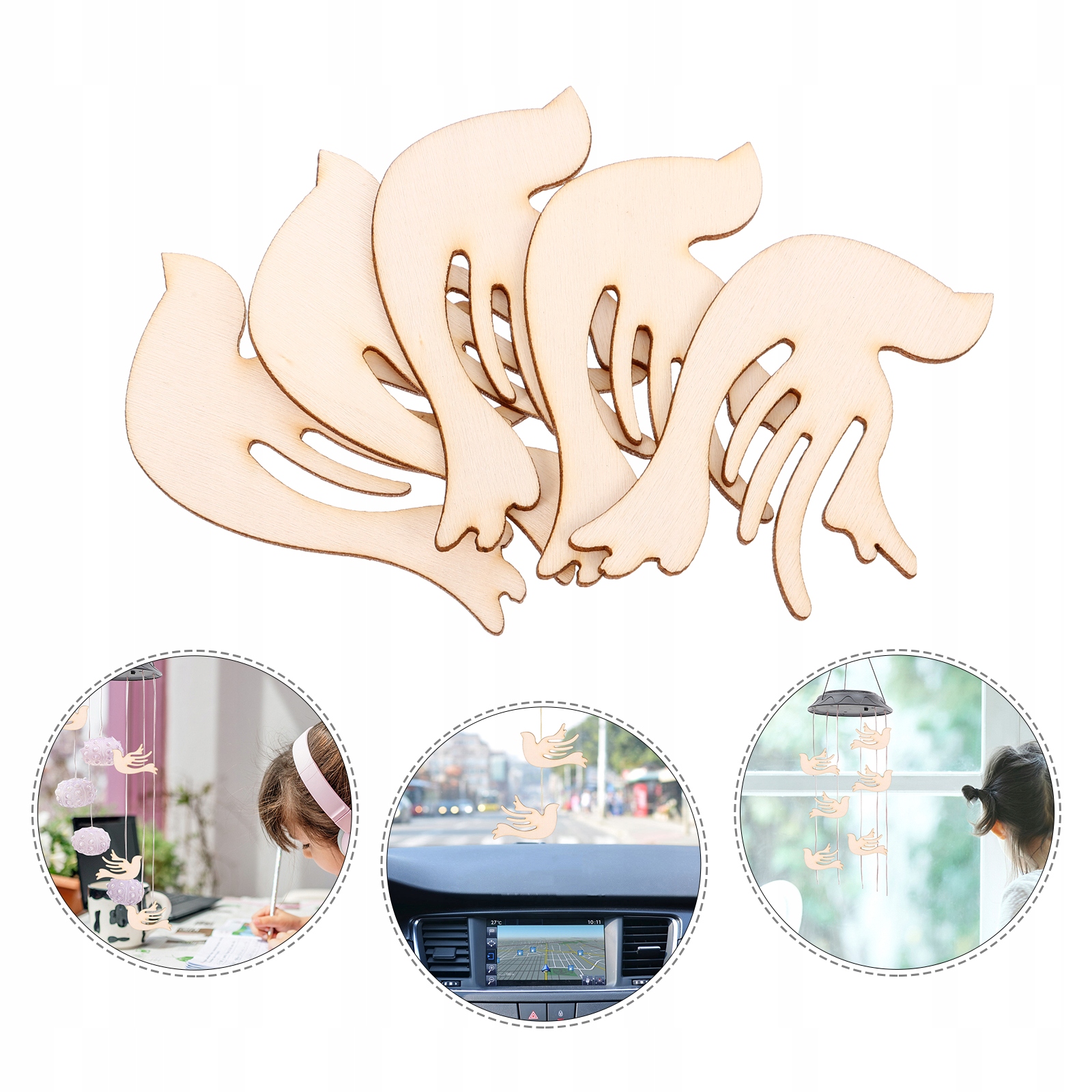 10 SZT. KSZTAŁT PTAKÓW DREWNIANE PLASTRY NIEWYKOŃCZONE DREWNO Rodzaj narzędzia inny