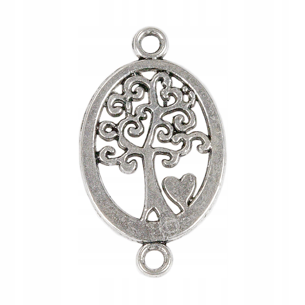 Zawieszka łącznik Drzewo 13x23mm platyna 1szt.