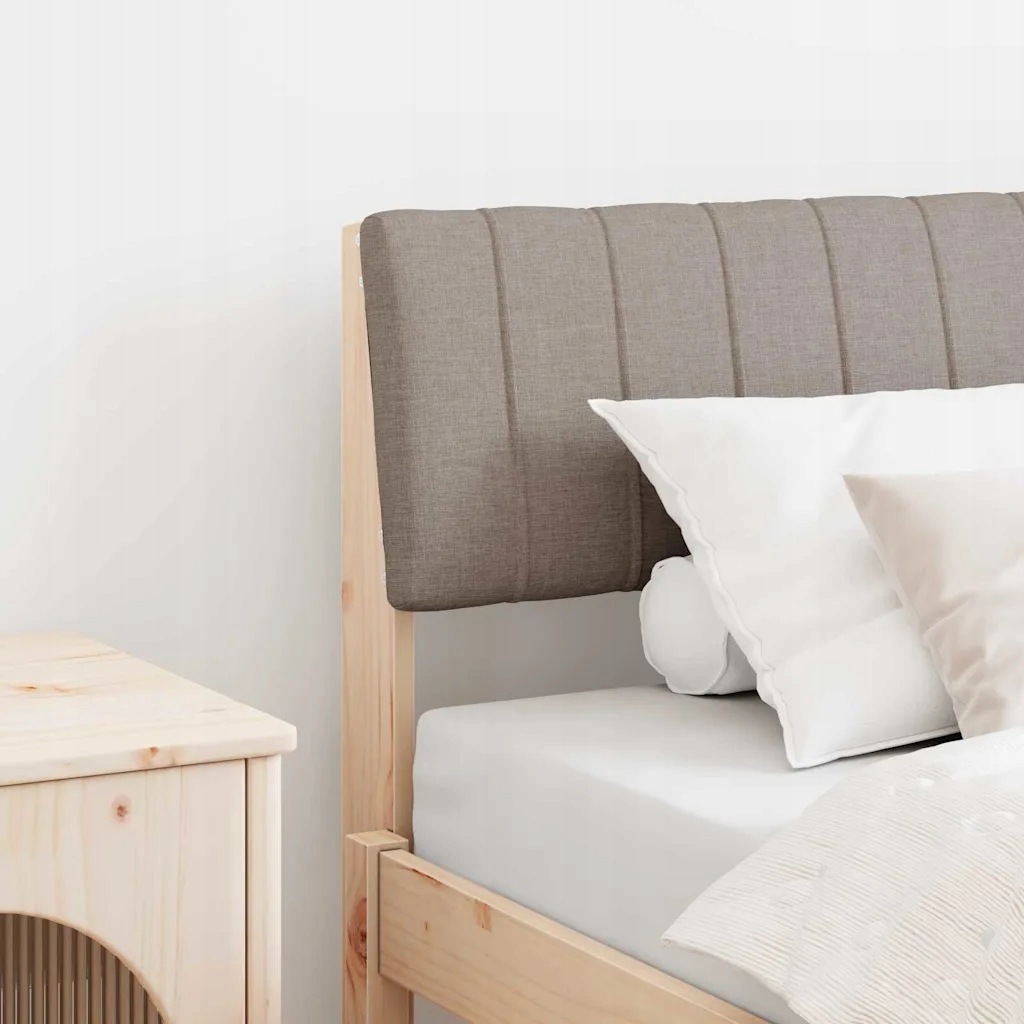 vidaXL Čalouněné čelo postele Taupe 90 cm Masivní borové dřevo