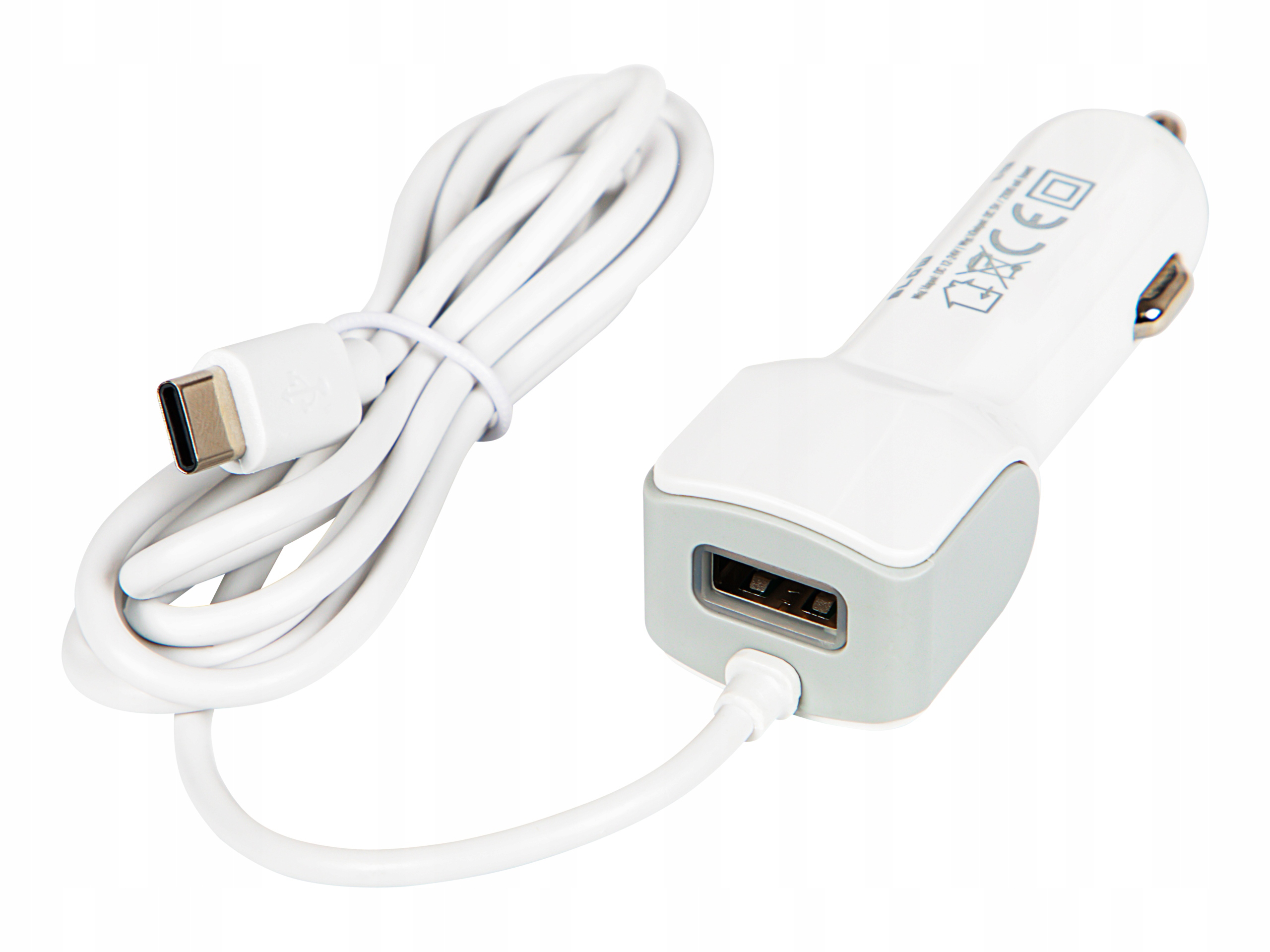 ŁADOWARKA SAMOCHODOWA KABEL PRZEWÓD WTYK USB-C GNIAZDO USB 12-24V DC 115CM