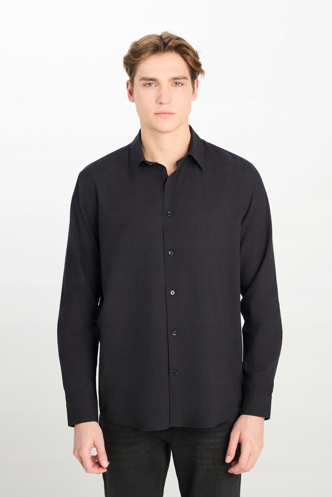 Pánská košile Lee Ls Clean Shirt Black 112388463 XXL