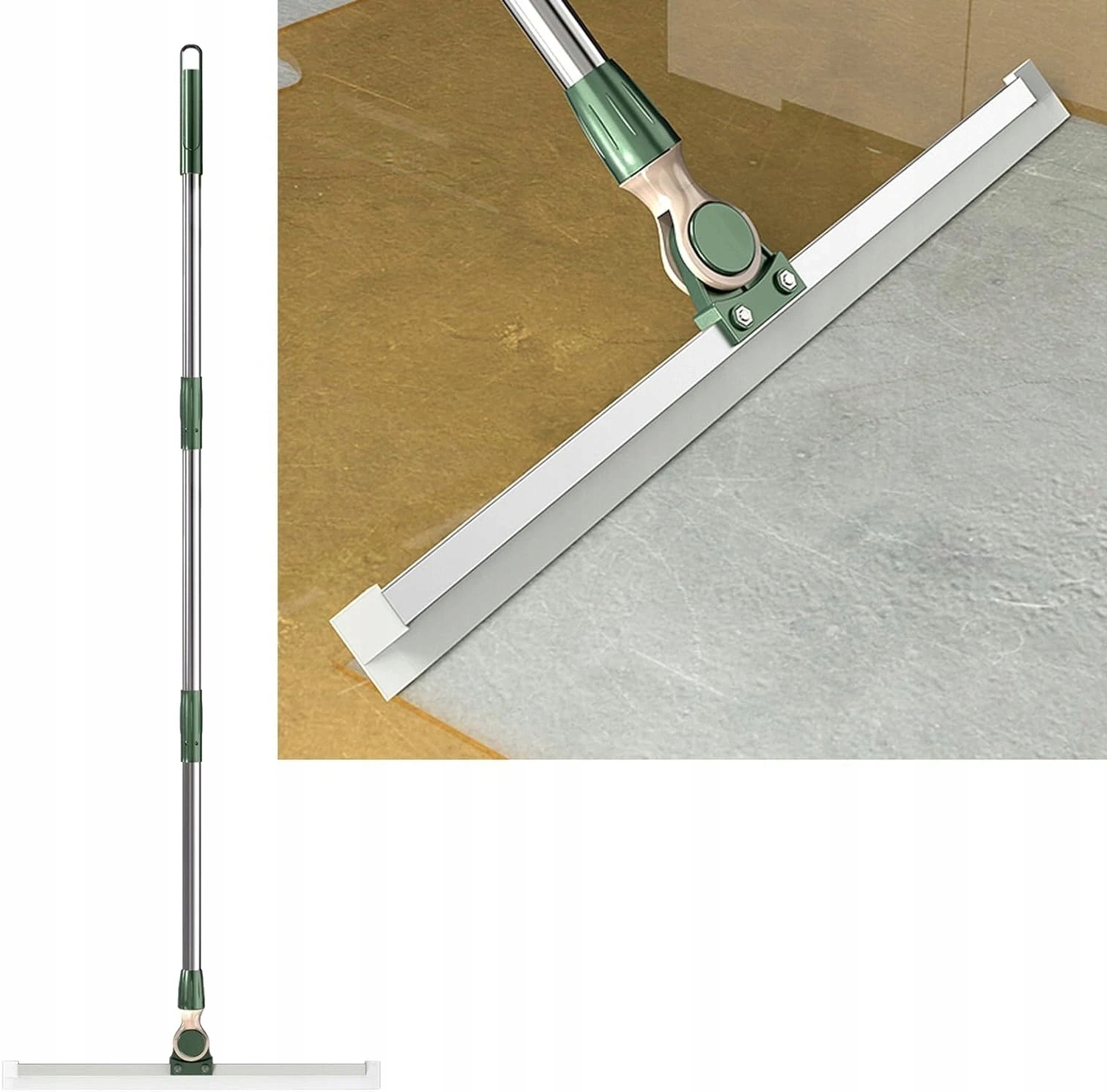 Kovová Stěrka Na Vodní Podlahy 35 CM, Hliníková Tyč 125 CM, Pevná, 3V1