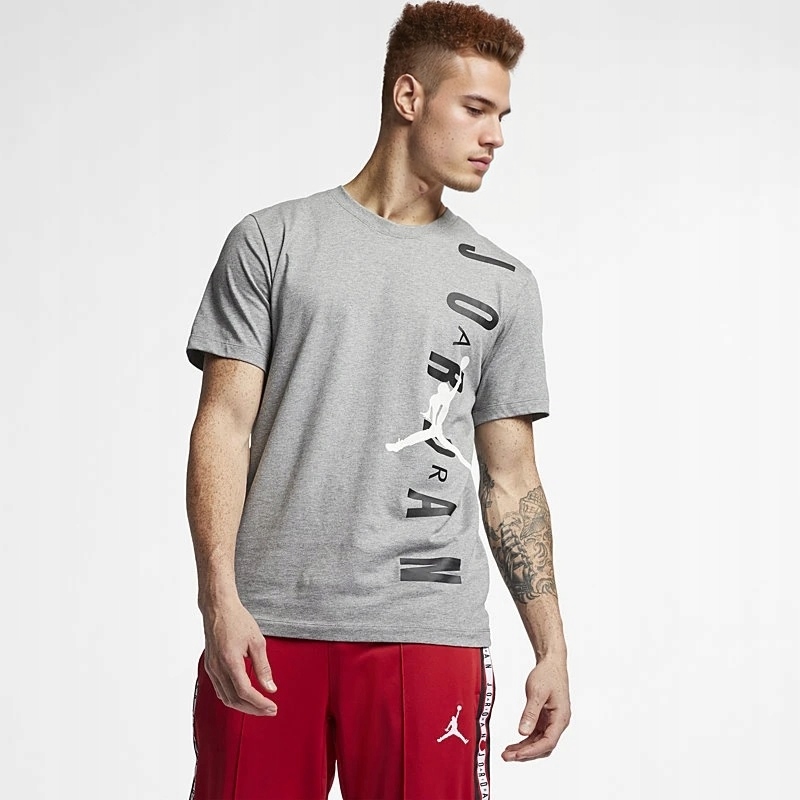 Męska Koszulka Nike Jordan Vertical Szara T Shirt BV0086 091 R-l