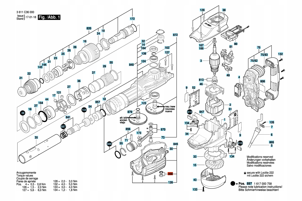 BOSCH GSH 11 VC O-RING ORYGINAŁ 1617000755 Rodzaj uszczelka