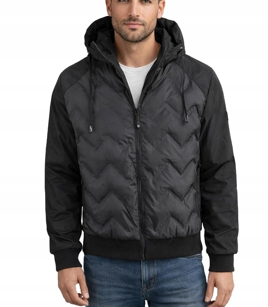 Pánská prošívaná bunda typu casual/sportovní s kapucí XL