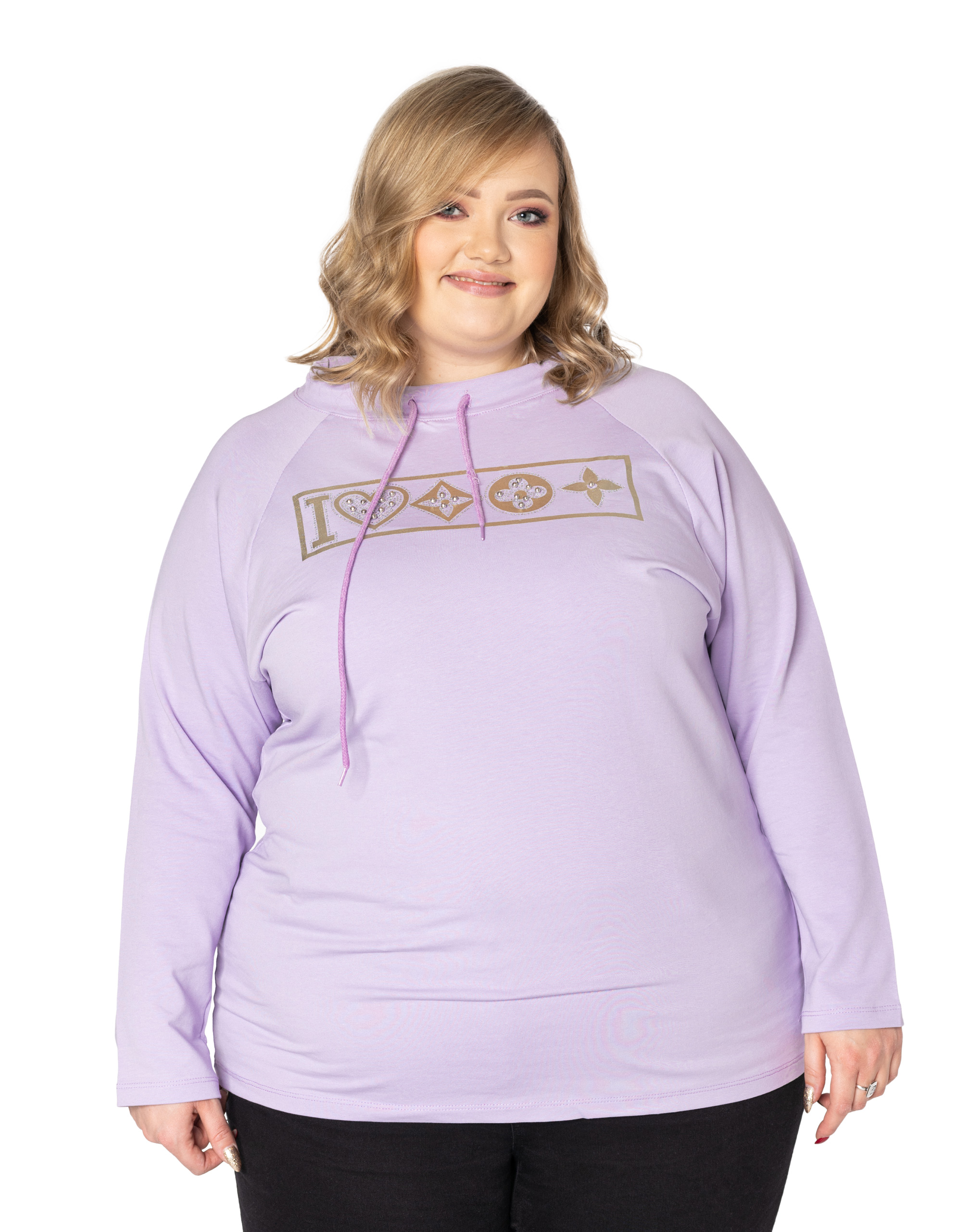 

Duża Bluza Bawełniana Damska Długi Rękaw 7085-05