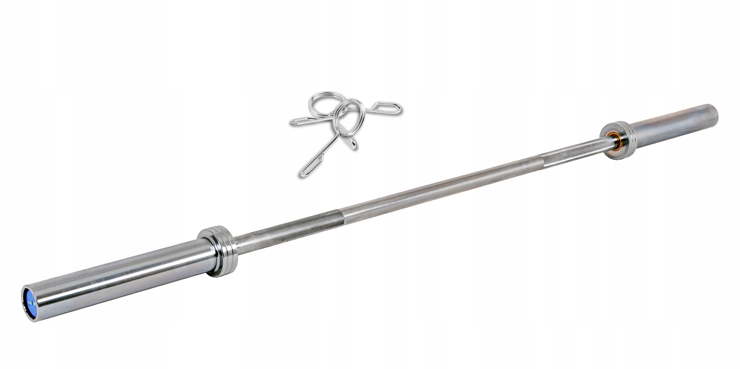 Gryf prosty olimpijski 150cm stalowy 50mm wytrzymały z zaciskami do ćwiczeń