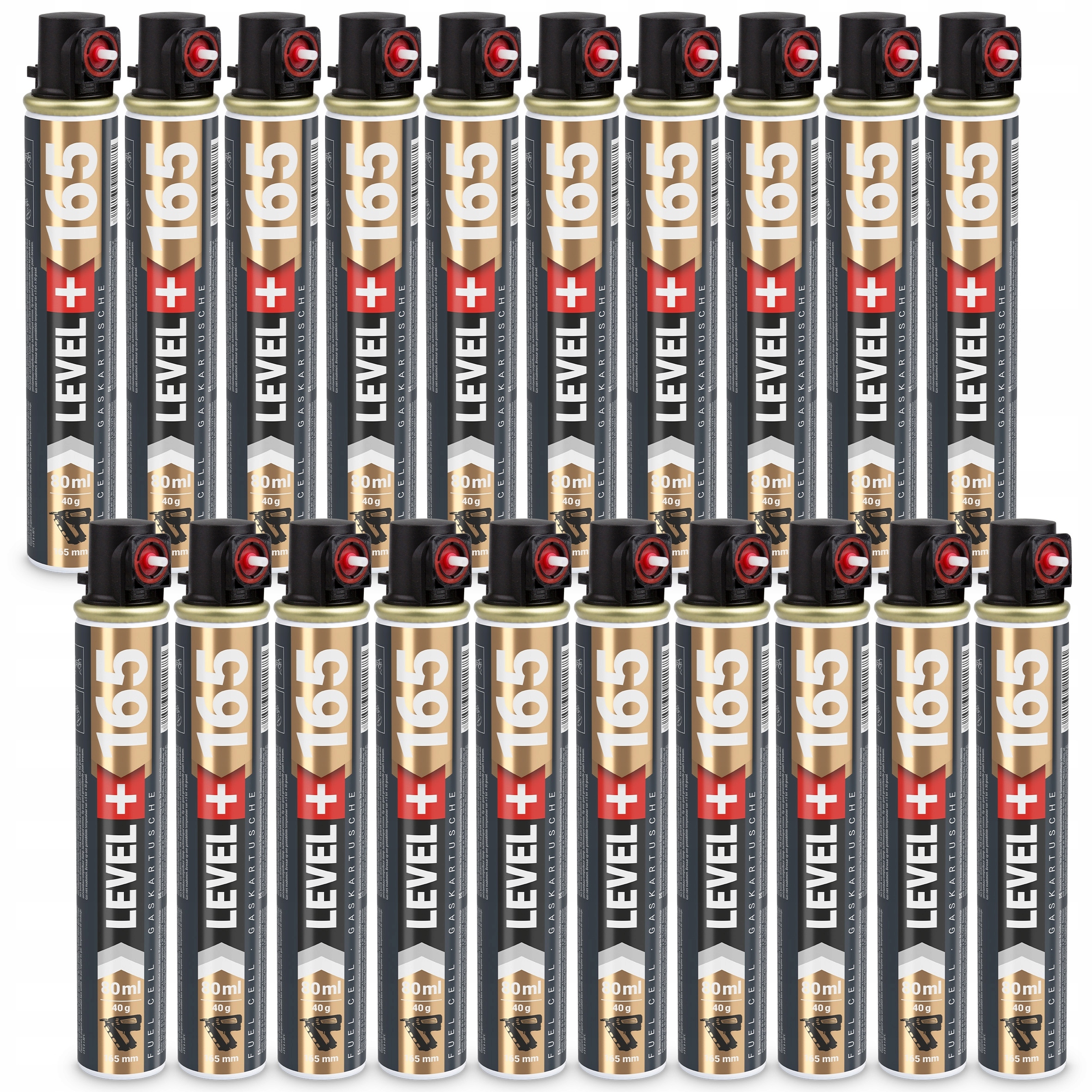 Plyn do plynových hřebíkovaček 20 ks 80 ml 40 g L+165R