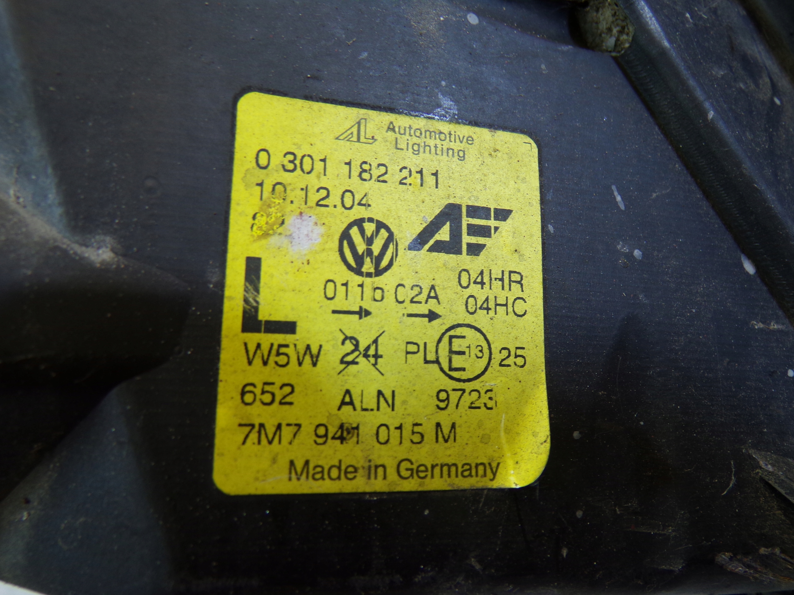 light front front left VOLKSWAGEN SHARAN 1 and LIFT (6) (K1)