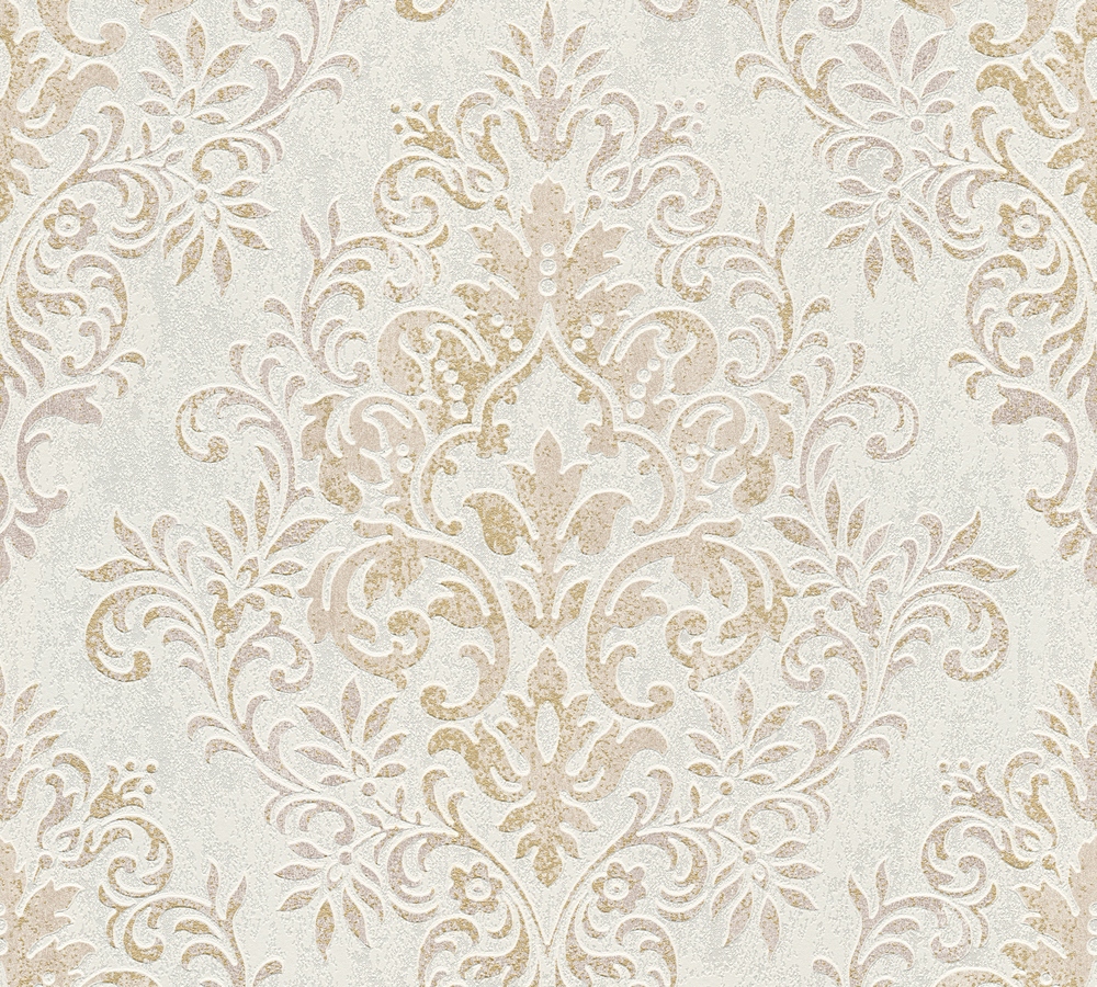 

tapeta glamour beżowo złoty ornament