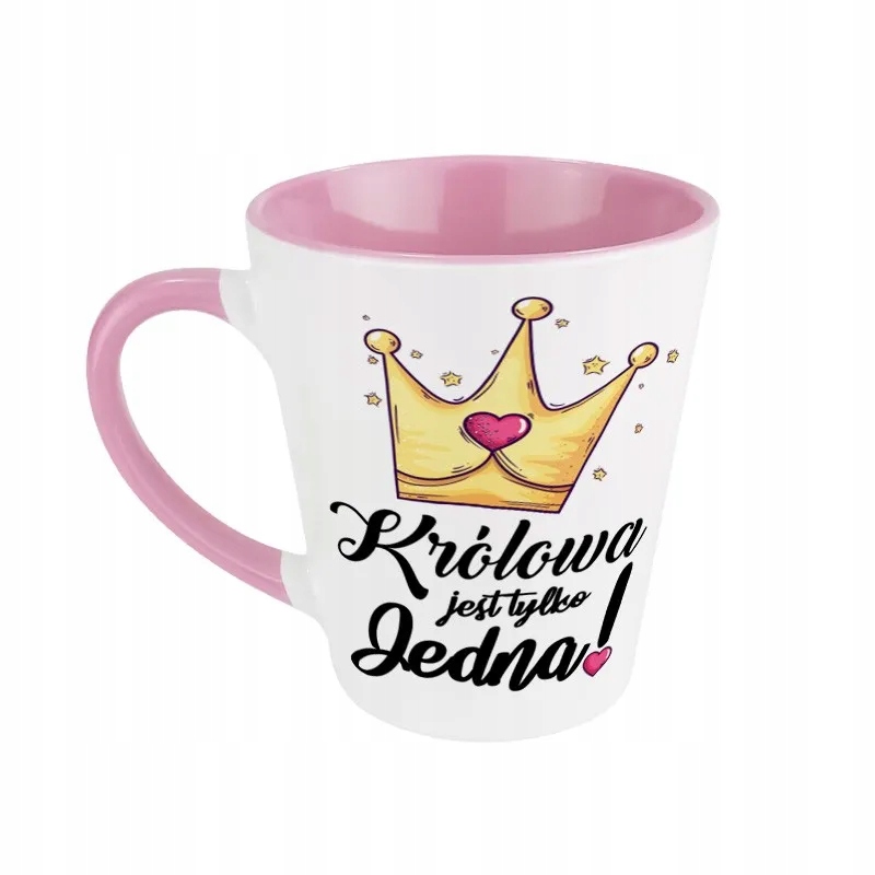

Kubek latte różowy "Królowa jest tylko jedna!