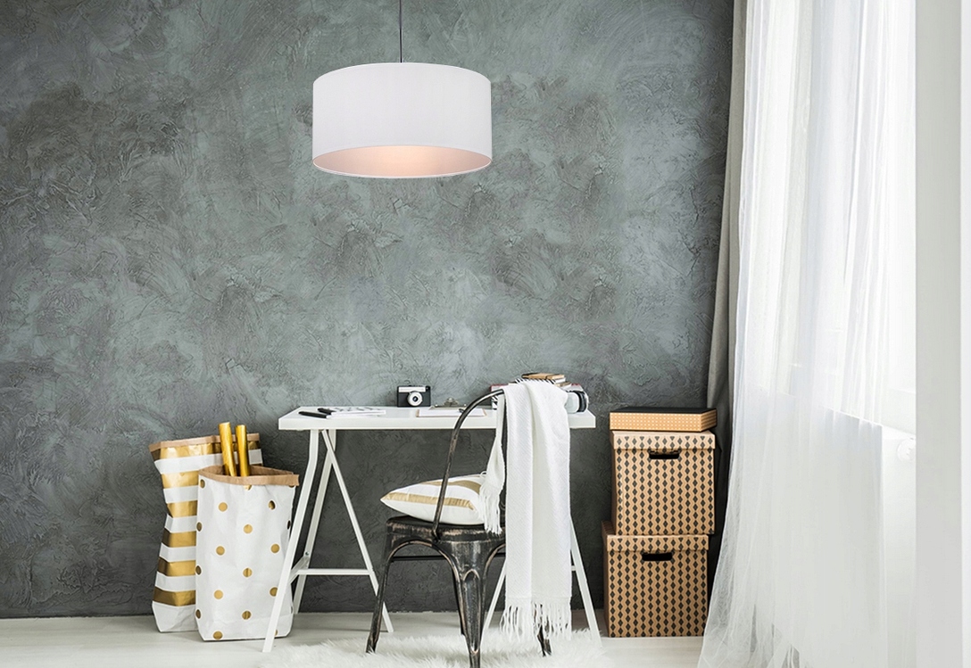 LAMPA WISZĄCA SUFITOWA ŻYRANDOL PLAFON LED E27 FI30 SALON SYPIALNIA HOTEL Materiał dominujący tkanina