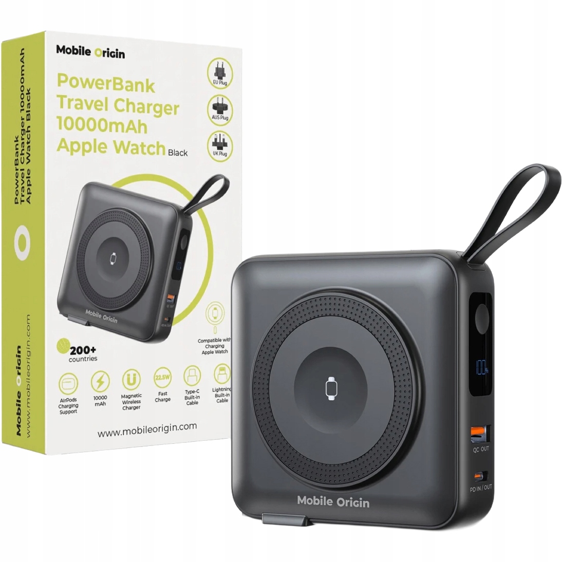 Powerbanky adaptéry Uk Eu Aus, Mobile Origin 10000mAh Usb-c Usb-a na MagSafe