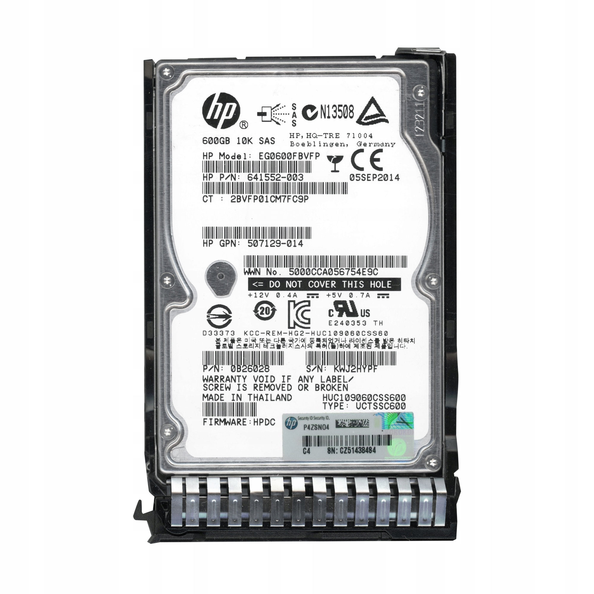 Hp EG0600FBVFP 600GB 10K SAS-2 2.5" 641552-003