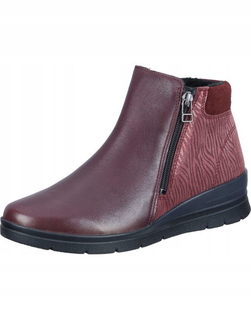 Comfortabel dámské kotníkové boty kožené vínové zdravotní 990706-41 velikost 36