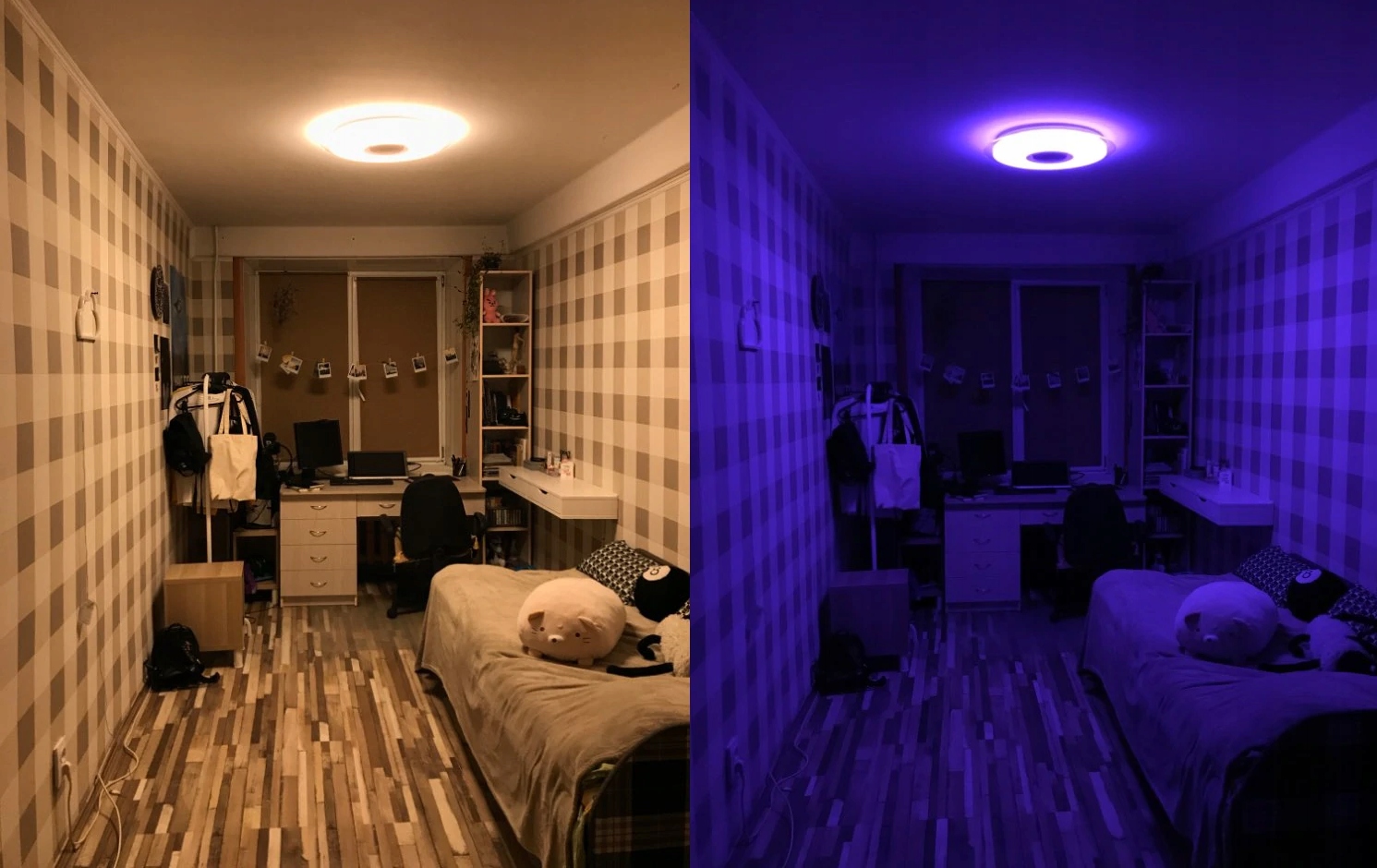 LAMPA SUFITOWA RGB Z GŁOŚNIKIEM BLUETOOTH LED 60W Z PILOTEM APLIKACJA APP Styl nowoczesny
