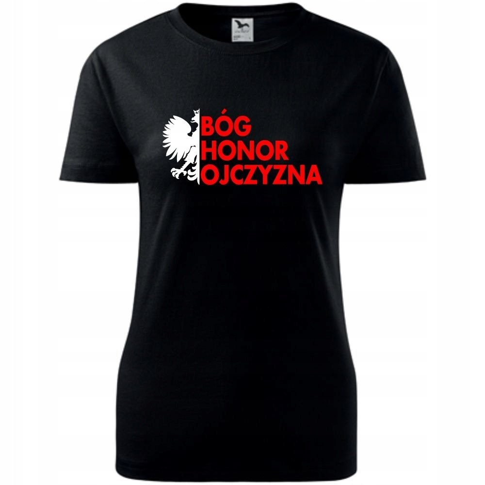 

Damska Koszulka Patriotyczna Bóg Honor Ojczyzna