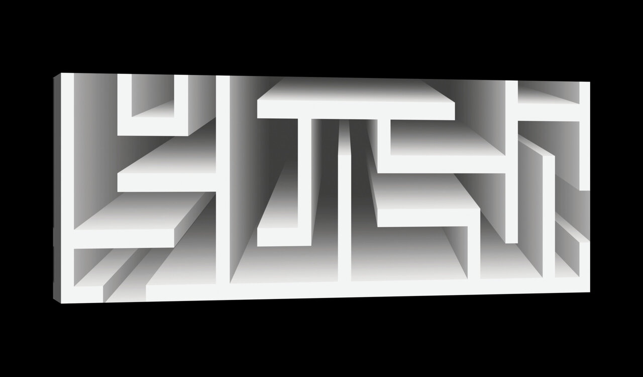 Obraz 145x45 Labyrint 3D geometrie abstrakce minimalismus bílá stín umění
