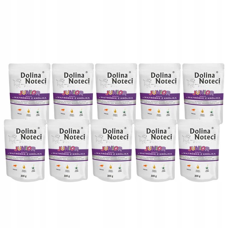 Levně Mokré krmivo pro psy junior Dolina Noteci Premium králík, sada 10 x 300 g