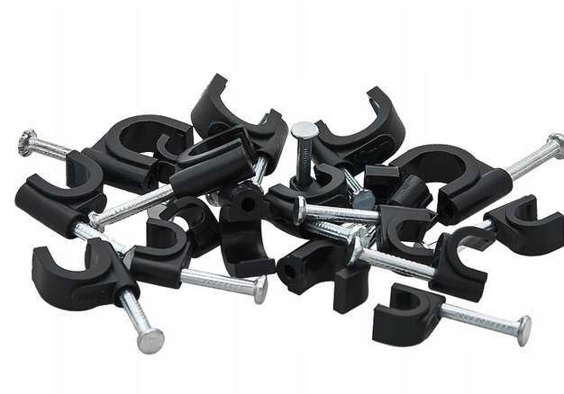 Uchwyt kabla Flop 6mm czarny okrągły 100sztuk