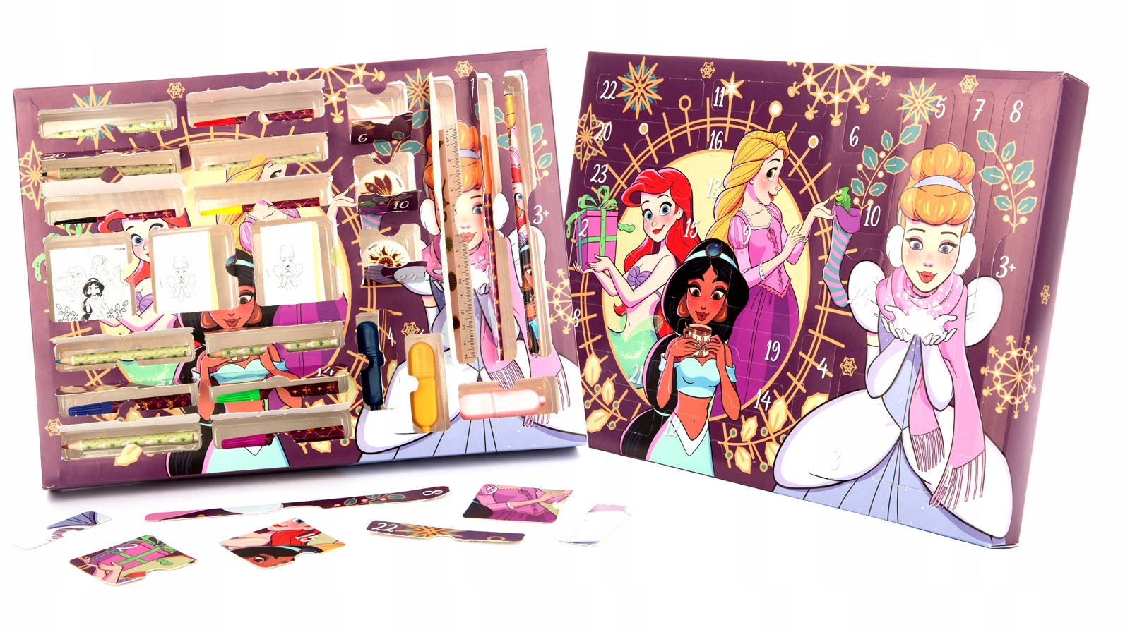 Адвент-календарь Sambro Disney Princess, 24 канцелярских сюрприза для пенала — фото 6
