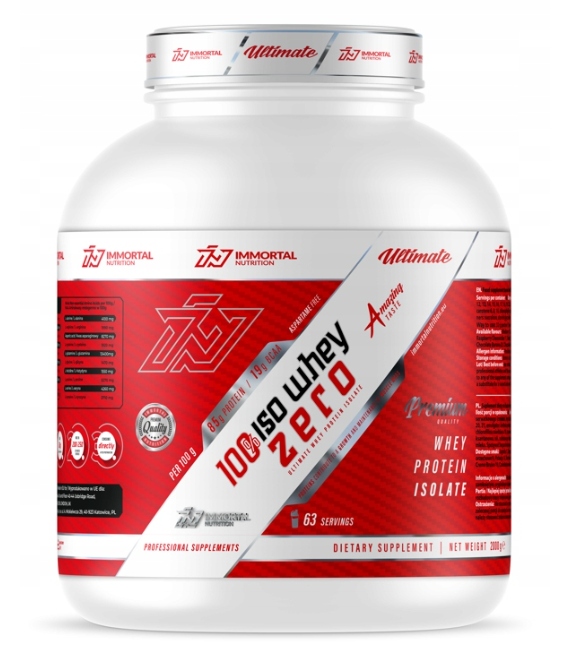 Immortal Iso Whey Zero 2000g Protein Bílkovina Izolát Wpi 2KG Svalová Hmota