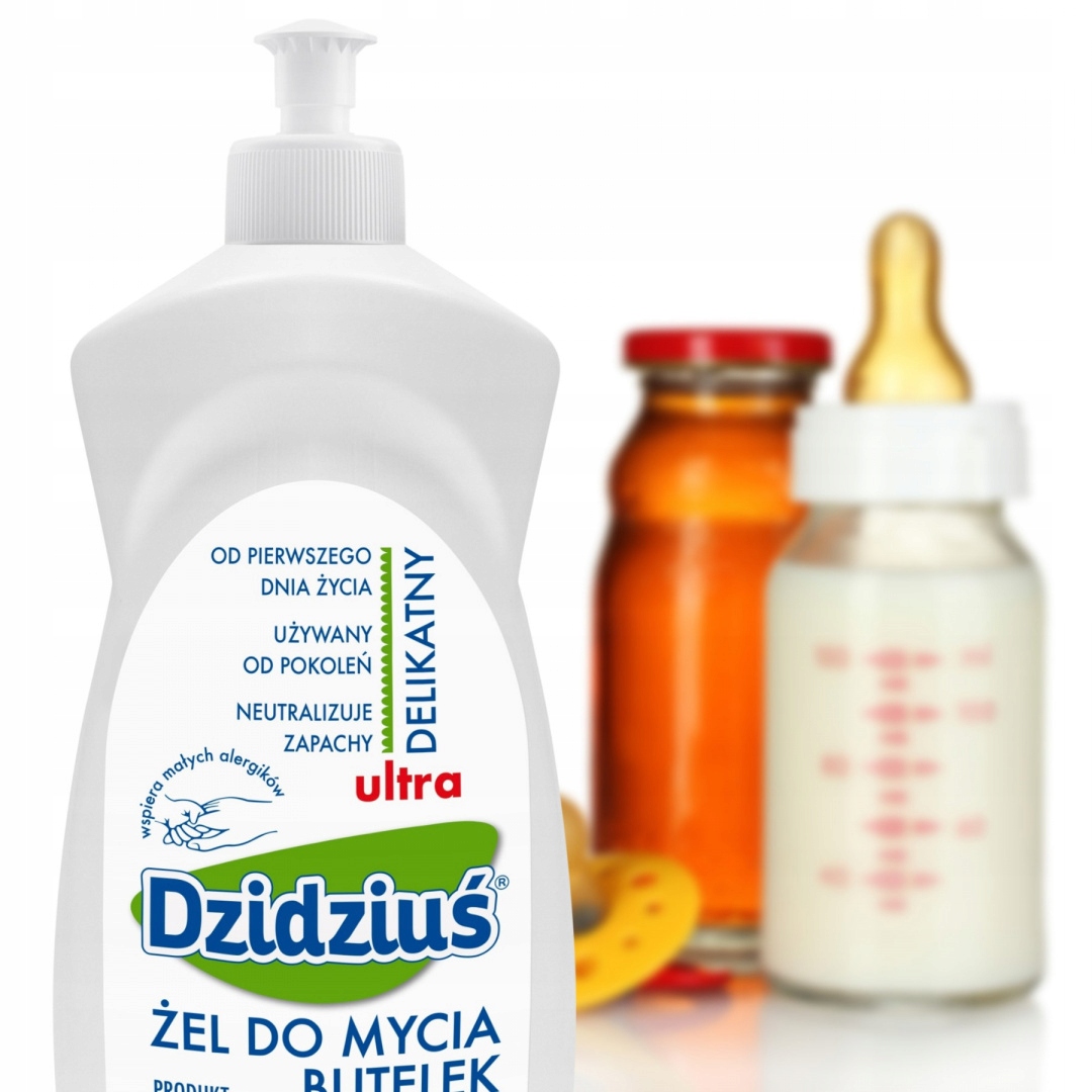 DZIDZIUŚ ŻEL PREPARAT PŁYN DO MYCIA BUTELEK SMOCZKÓW HIPOALERGICZNY 500ml Waga produktu z opakowaniem jednostkowym 0.55 kg