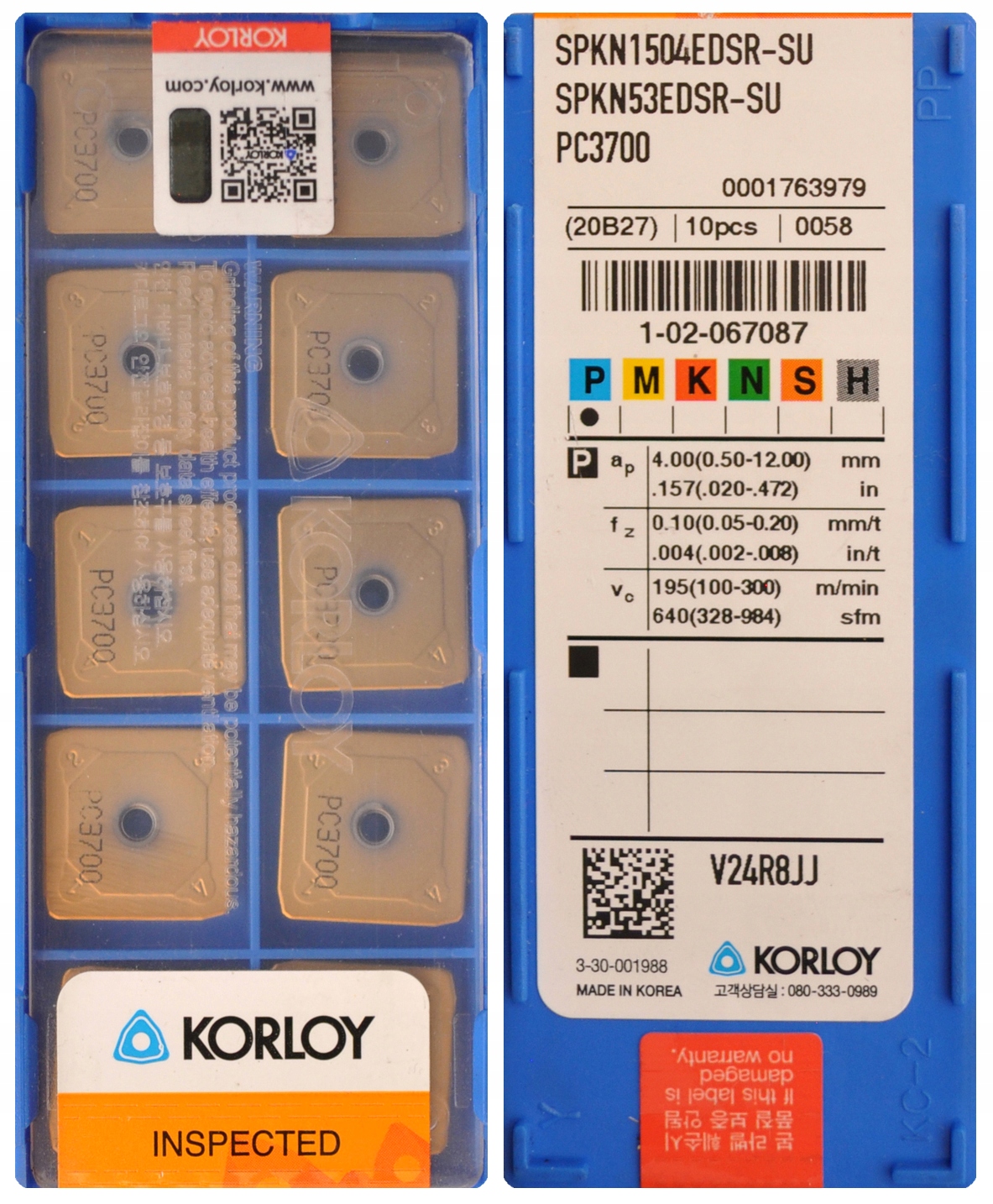 PŁYTKI SPKN 1504 EDSR-SU PC3700 KORLOY