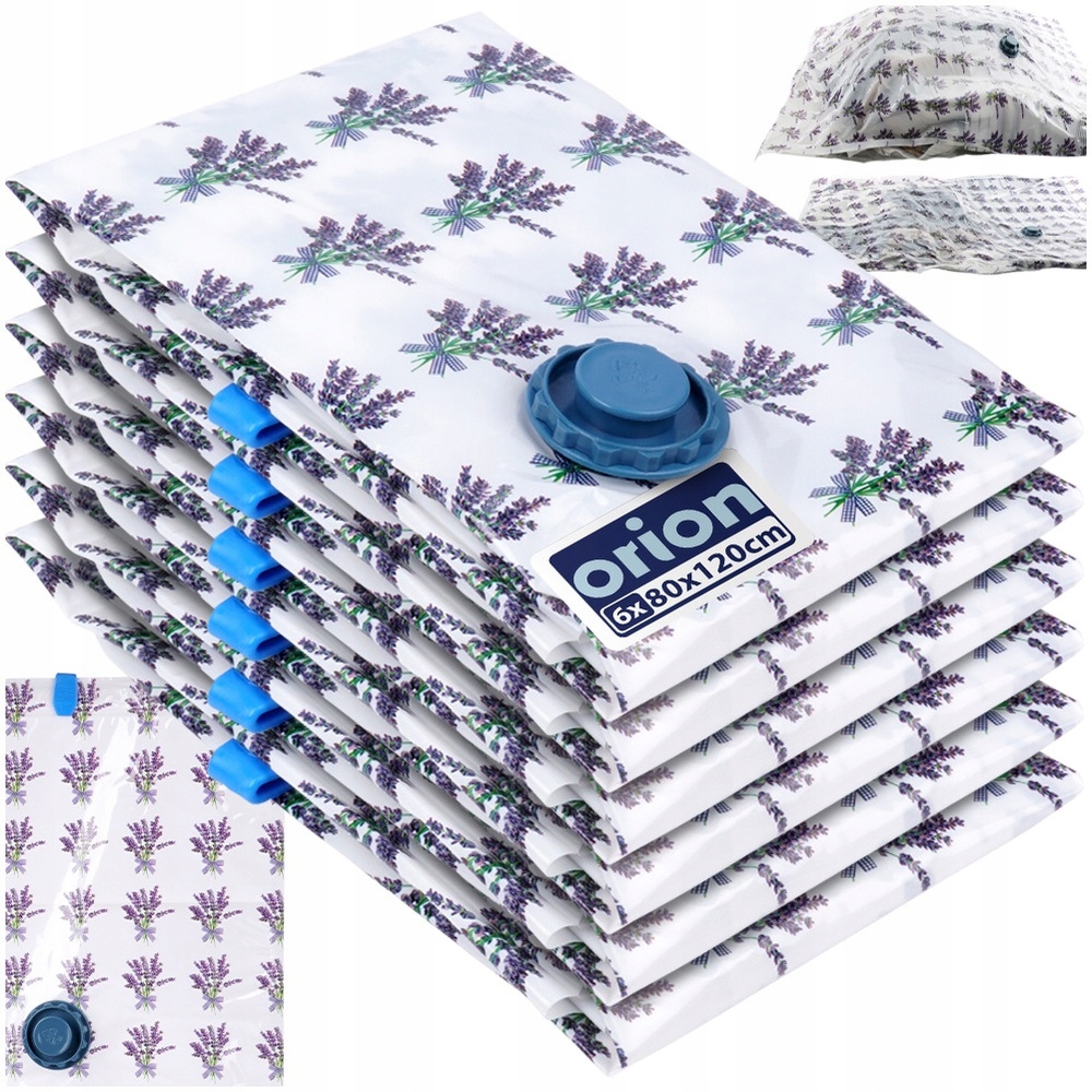 6 x Vakuové Pytle Na Oblečení povlečení deky Lavandulové vonné 80 x 120 cm