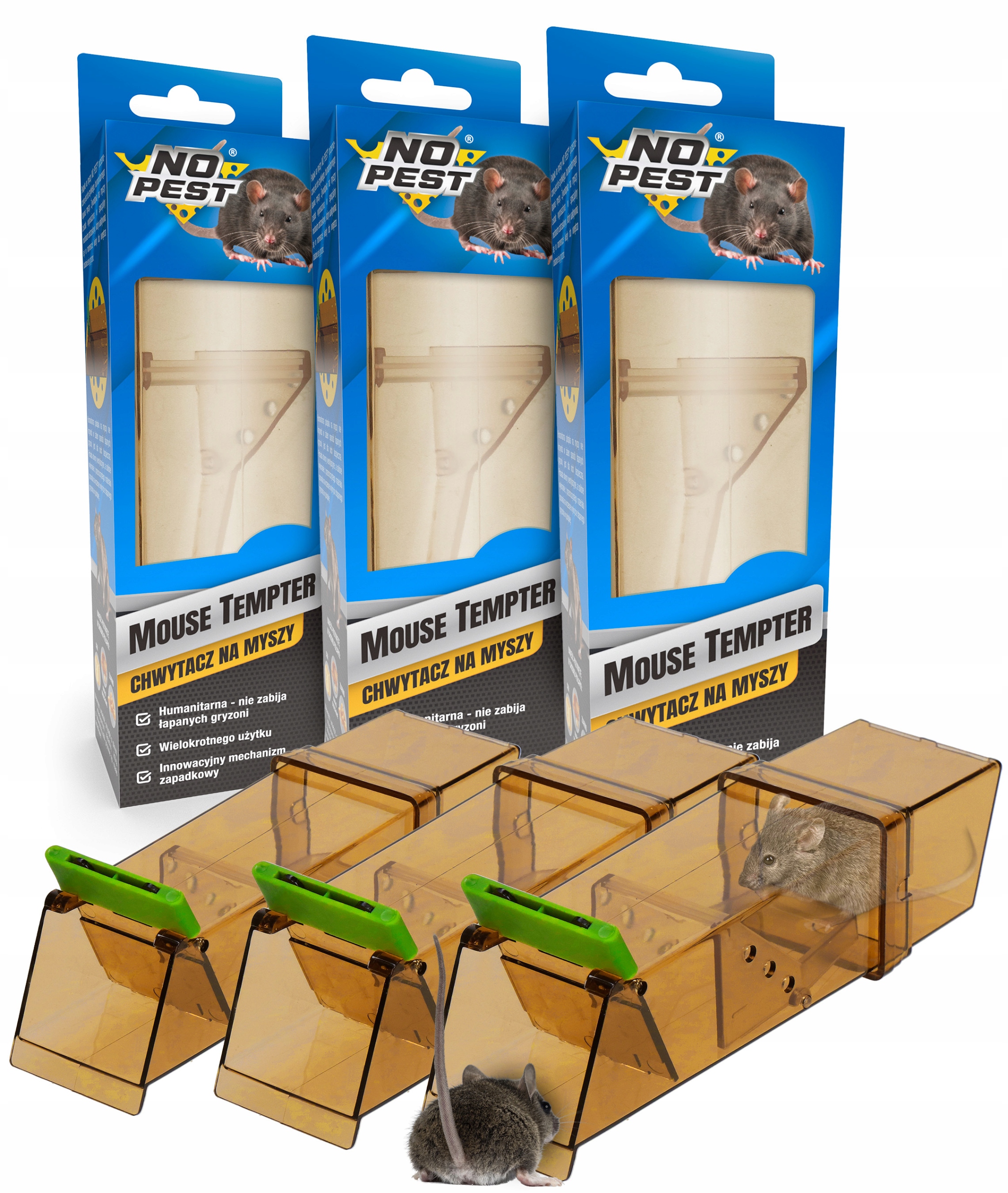HUMANITARNY CHWYTACZ ŻYWOŁAPKA ŁAPKA PUŁAPKA NA MYSZY GRYZONIE NO PEST