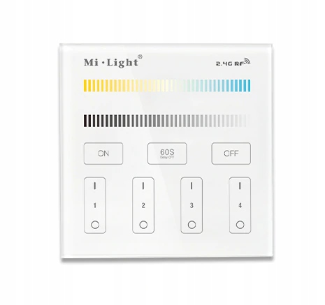 PILOT DOTYKOWY PANEL NAŚCIENNY MILIGHT B2 OŚWIETLENIE TAŚMA LED 4 STREFOWY