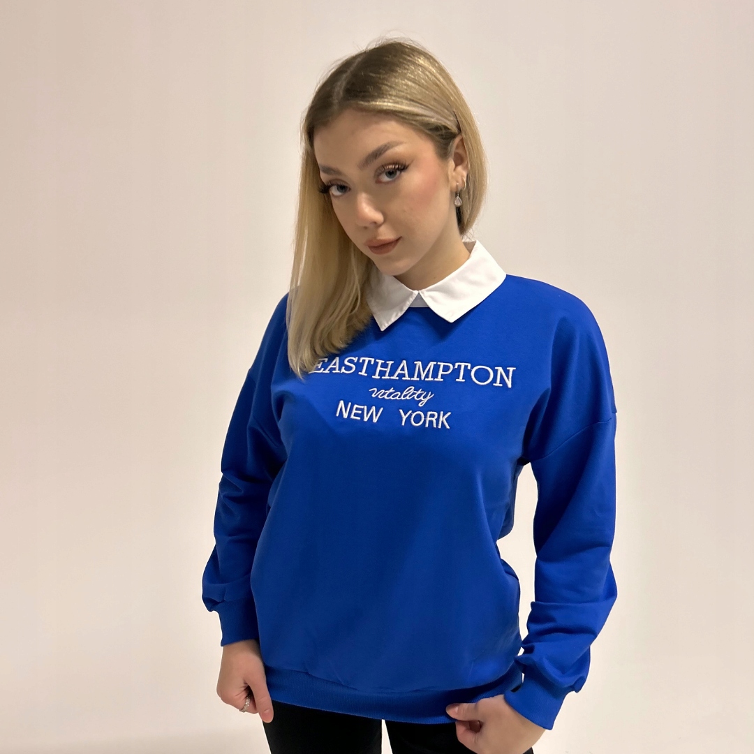 Bluza Easthampton L Niebieski Zapięcie guziki